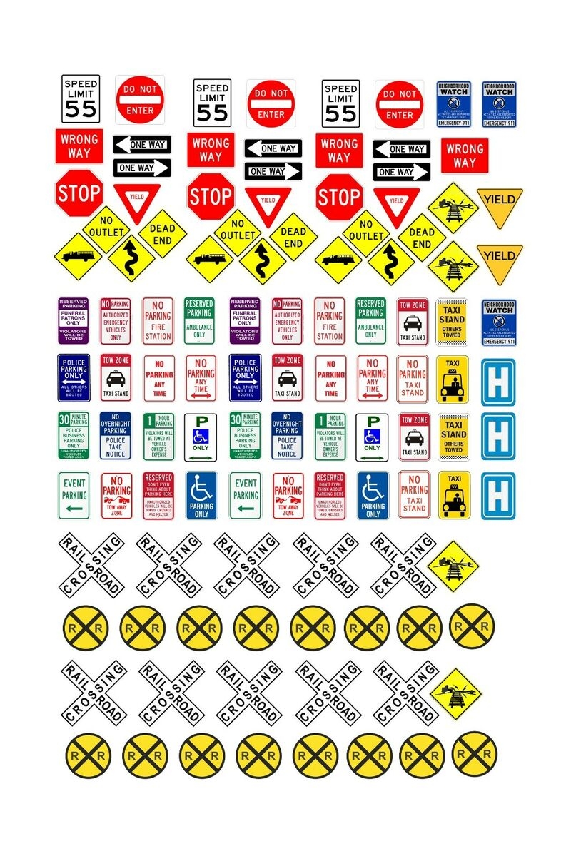 1 87 HO Scale Model Street Railroad Crossing Signs
