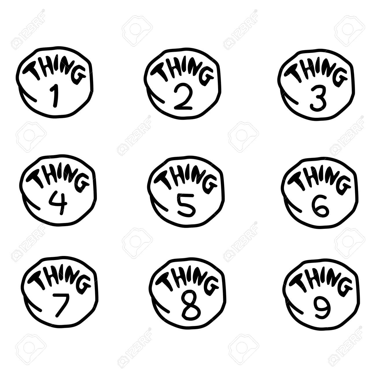 1 9 Sign Things Graphic Printable Circles With Numbers One Two Three Four Five Six Seven Eight And Nine Thing Family Sign Royalty Free SVG Cliparts Vectors And Stock Illustration Image 163910327 