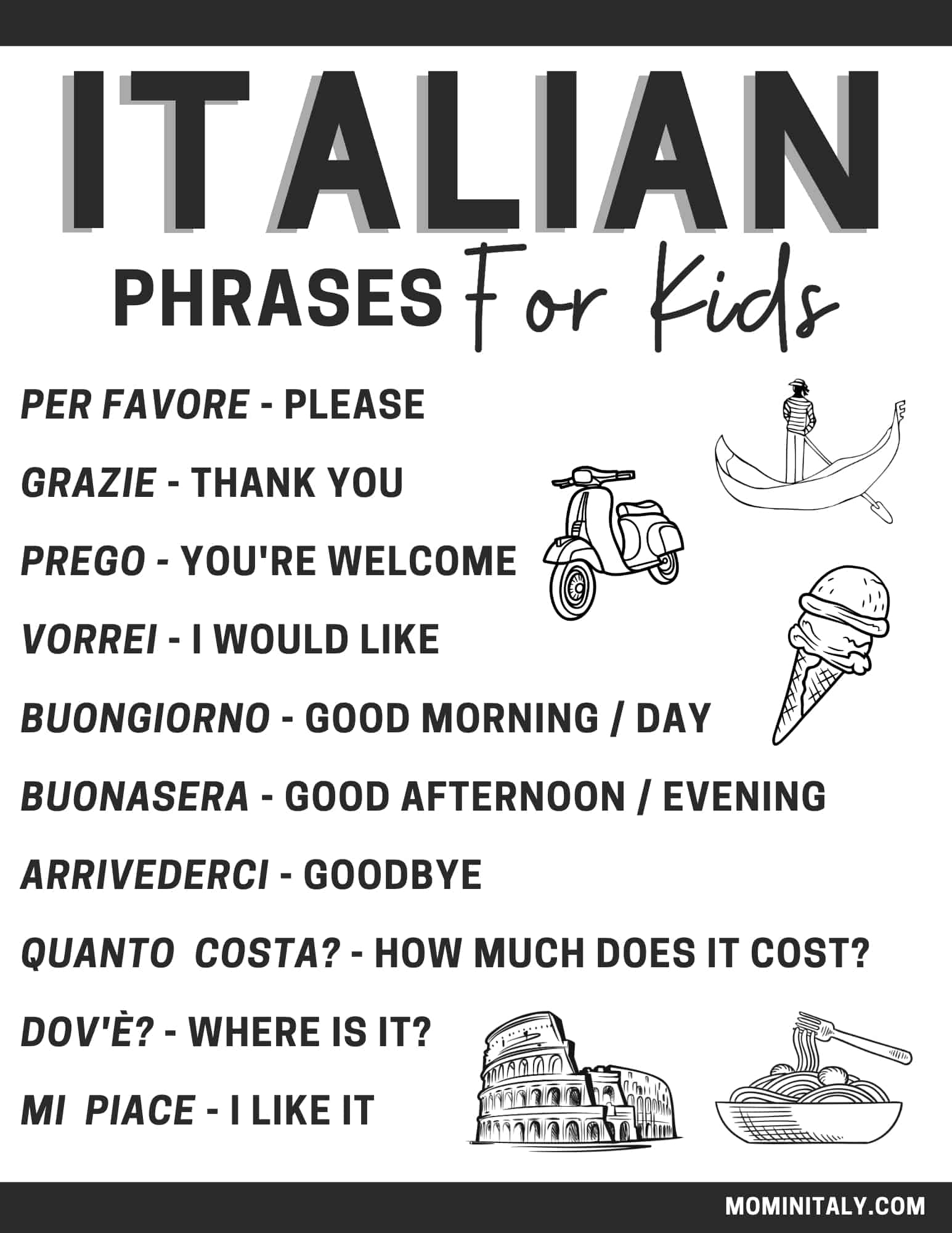 10 BASIC ITALIAN PHRASES FOR KIDS From A Mom In Italy Mom In Italy