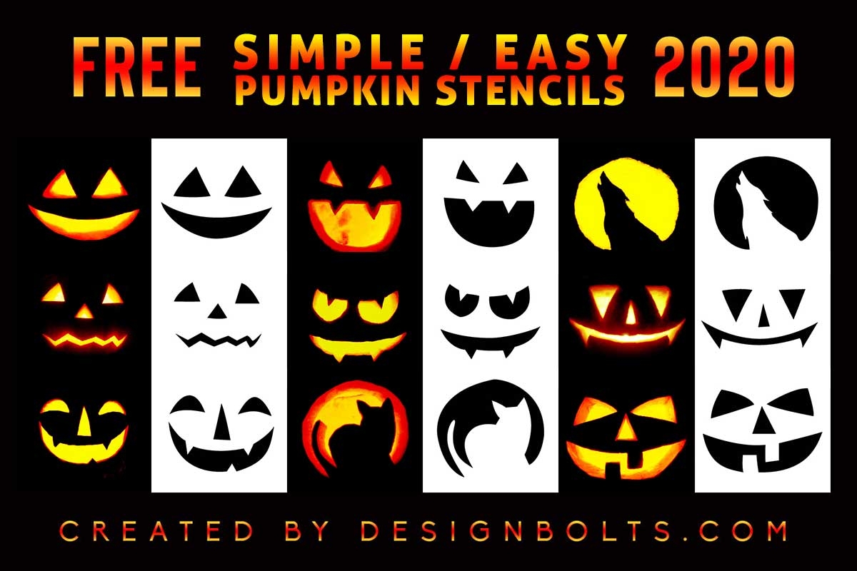 10 Free Easiest Pumpkin Carving Stencils 2020 For Kids U0026 Beginners Designbolts