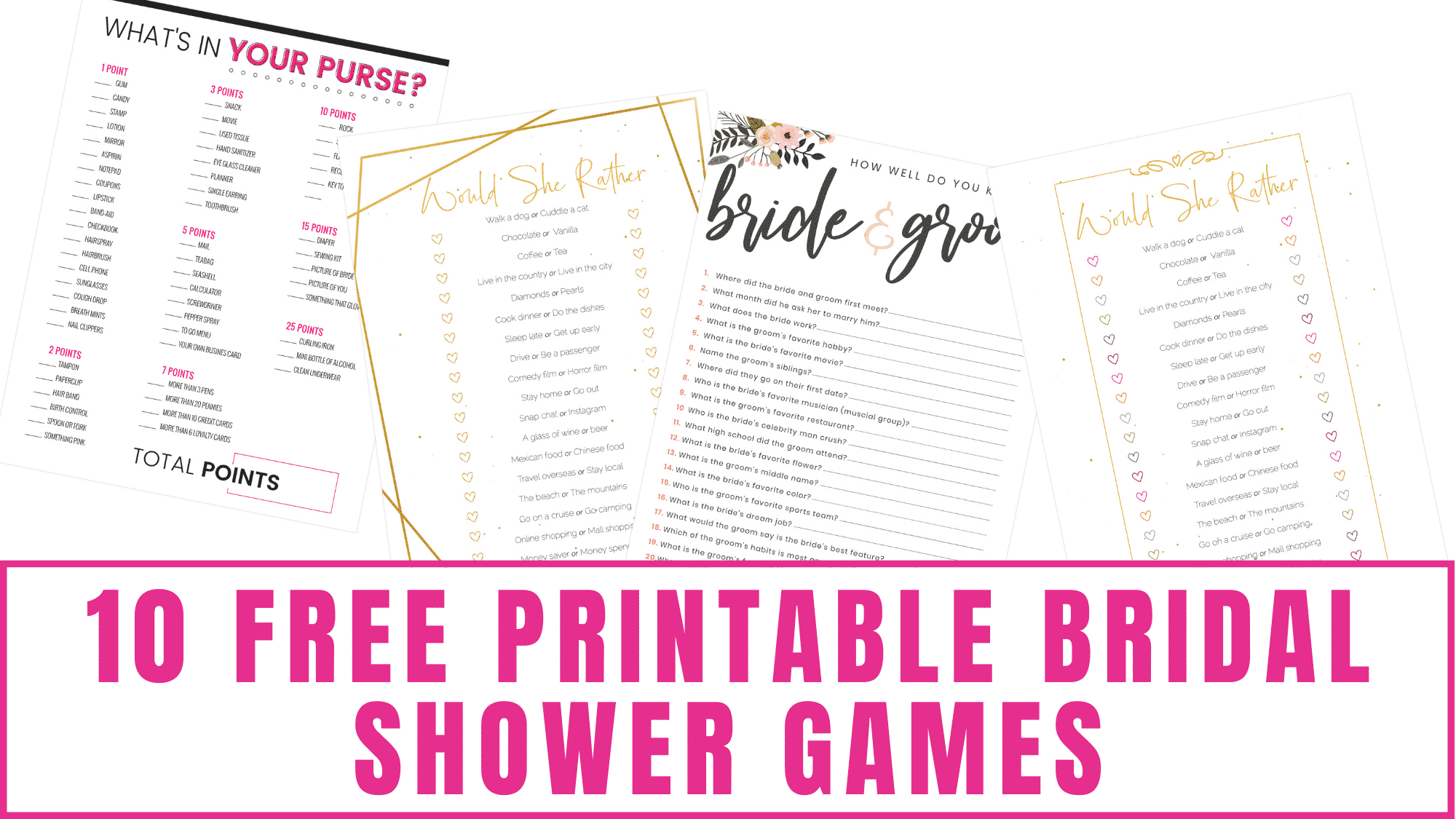 free bridal shower printables