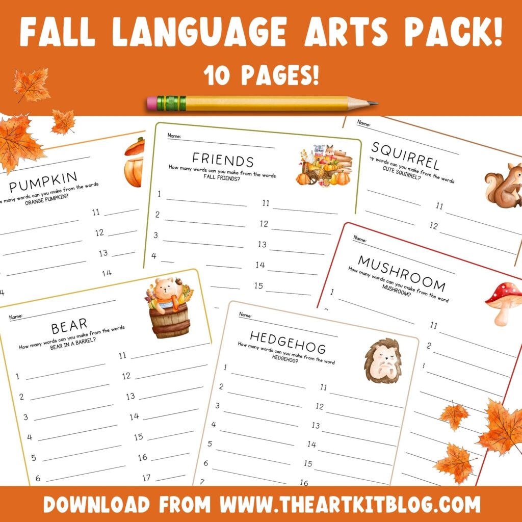 printable language arts worksheets