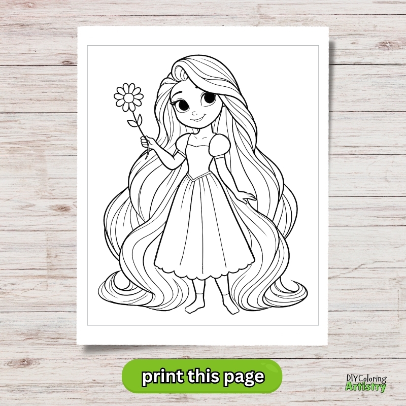 10 Free Rapunzel Coloring Pages DIY Coloring Artistry