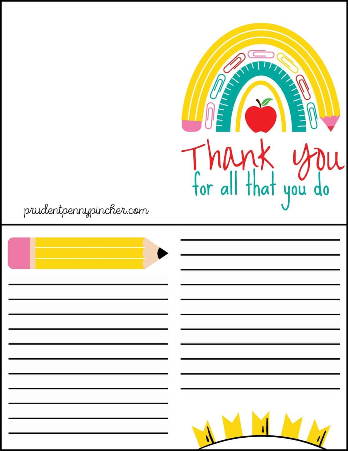 10 Free Teacher Appreciation Card Printables Prudent Penny Pincher