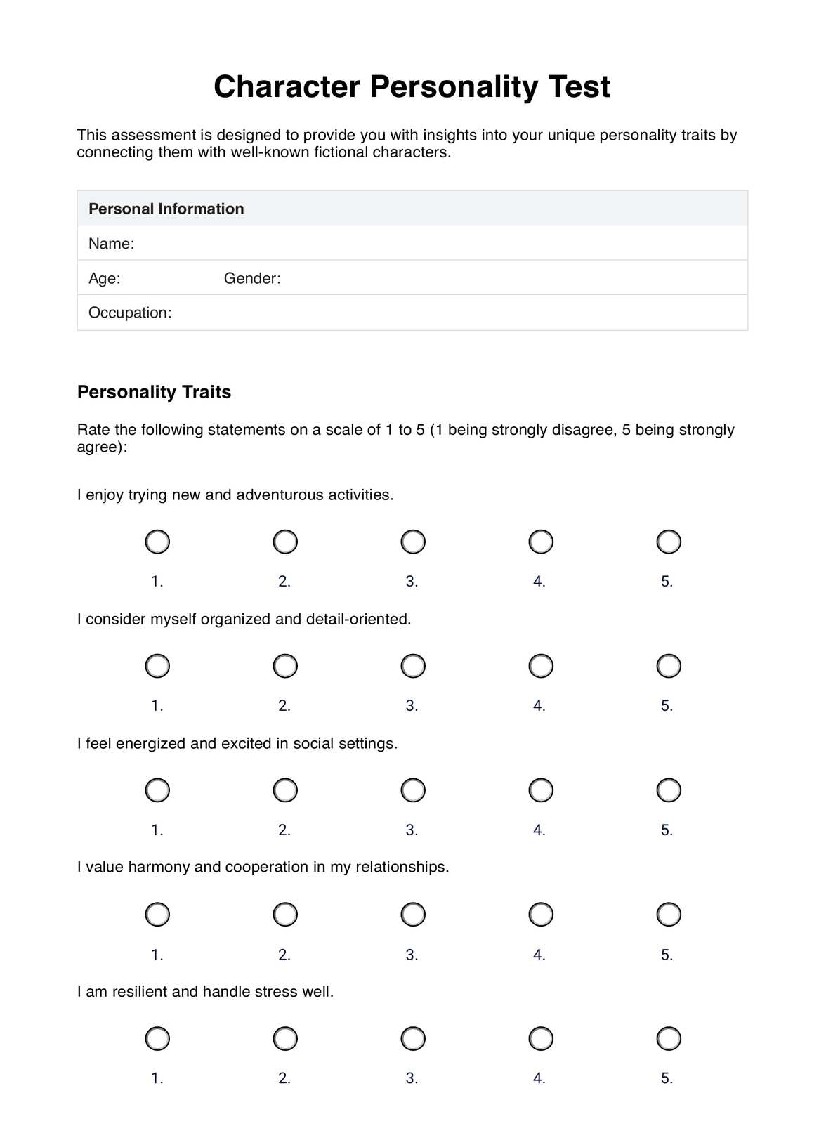 10 Fun Printable Personality Tests For Students Happier Human Worksheets Library