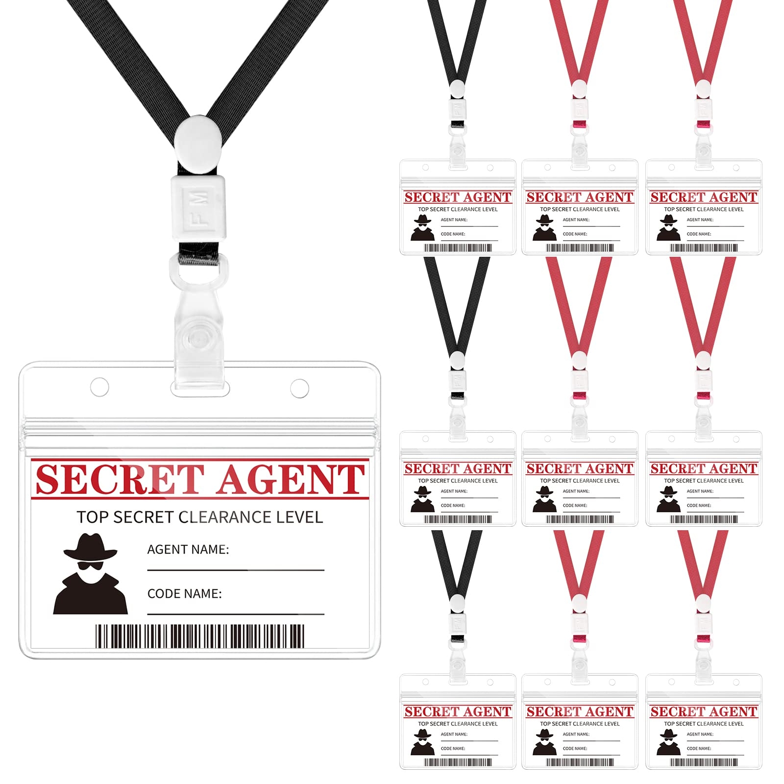 10 Pieces Secret Agent Name Tags Secret Agent Badge Top Secret Party Favor For Kids Teacher Classroom Halloween Caution Party Amazon co uk Toys U0026 