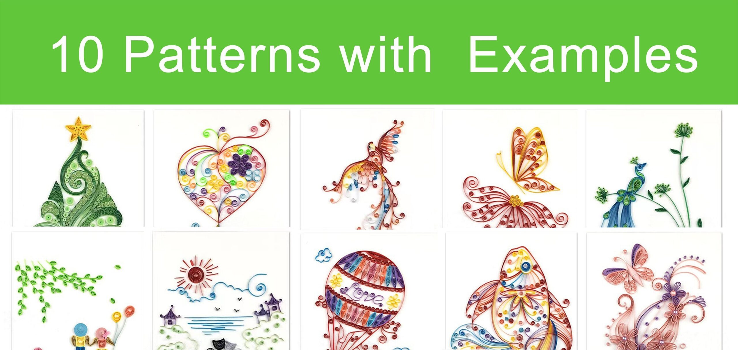 10 Quilling Templates patterns To Make Christamas Cards balloon love heart cat fish butterfly ornaments printable Paper Craft Template Etsy UK