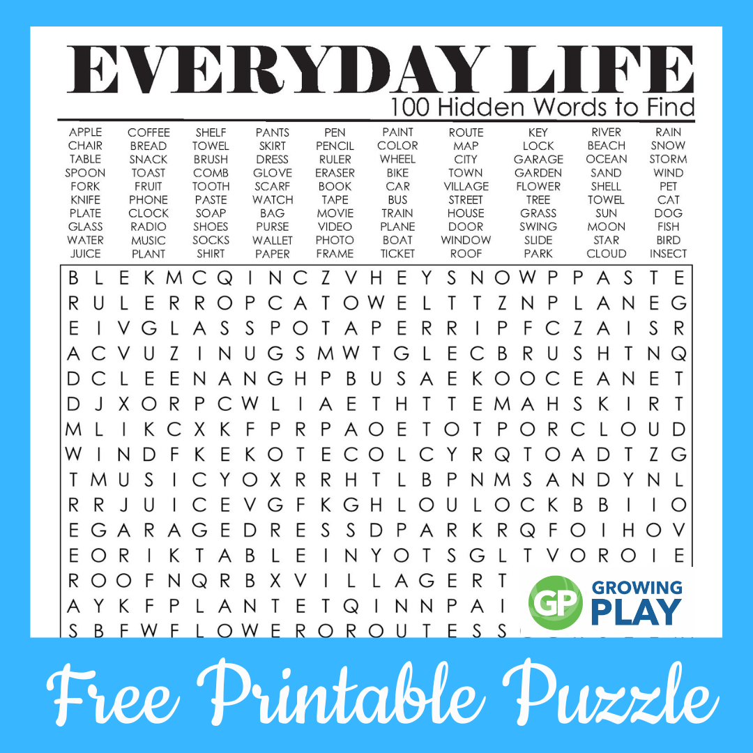 free printable word search puzzles