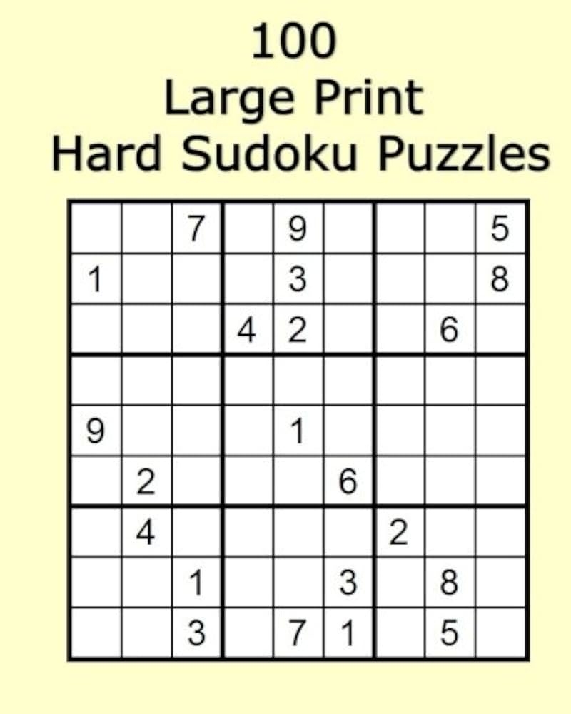 100 Large Print Hard Sudoku Puzzles Murchadh Terry 