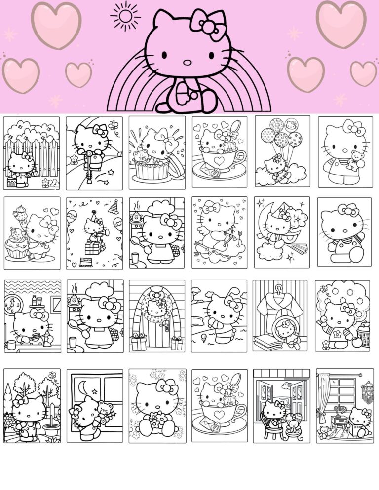 100 Printable Kitty Coloring Pages Instant Download Kids Kitty Coloring Kitty Coloring Cute Kitty Coloring Kitty HK Fun Color Etsy