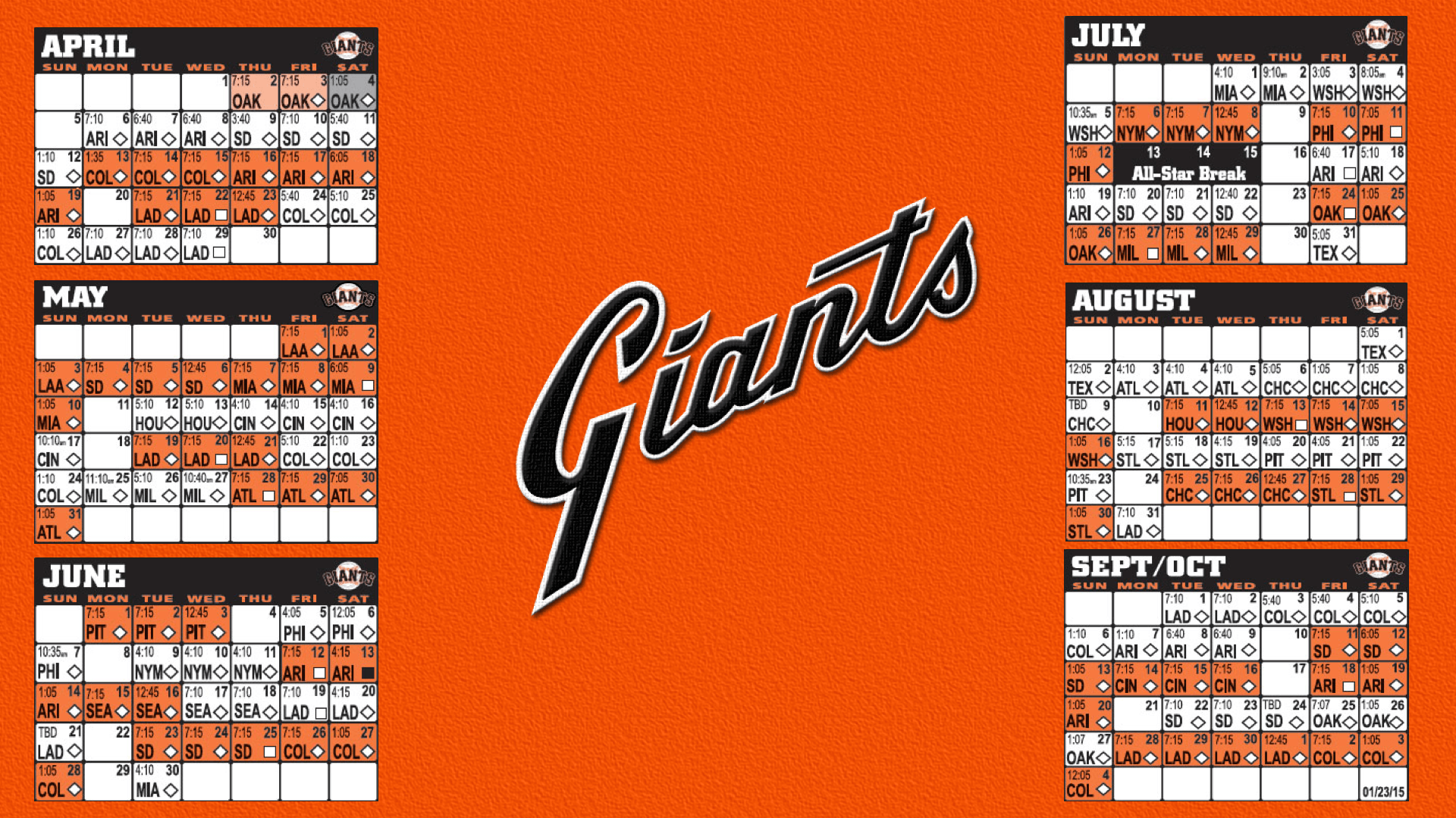  100 Sf Giants 2016 Schedule Wallpapers WallpaperSafari