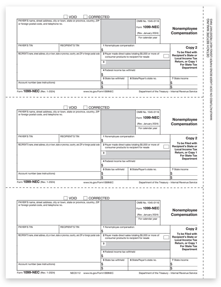 1099 NEC Forms Sets For E filers 3 part 1099 NEC Forms Sets For E filers 3 part