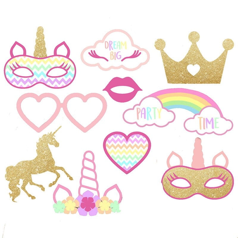 free printable unicorn photo booth props