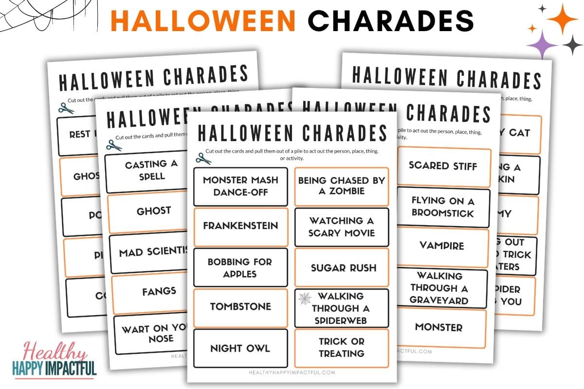 110 Funny Halloween Charades Game Ideas Free Printable To Start The Fun 