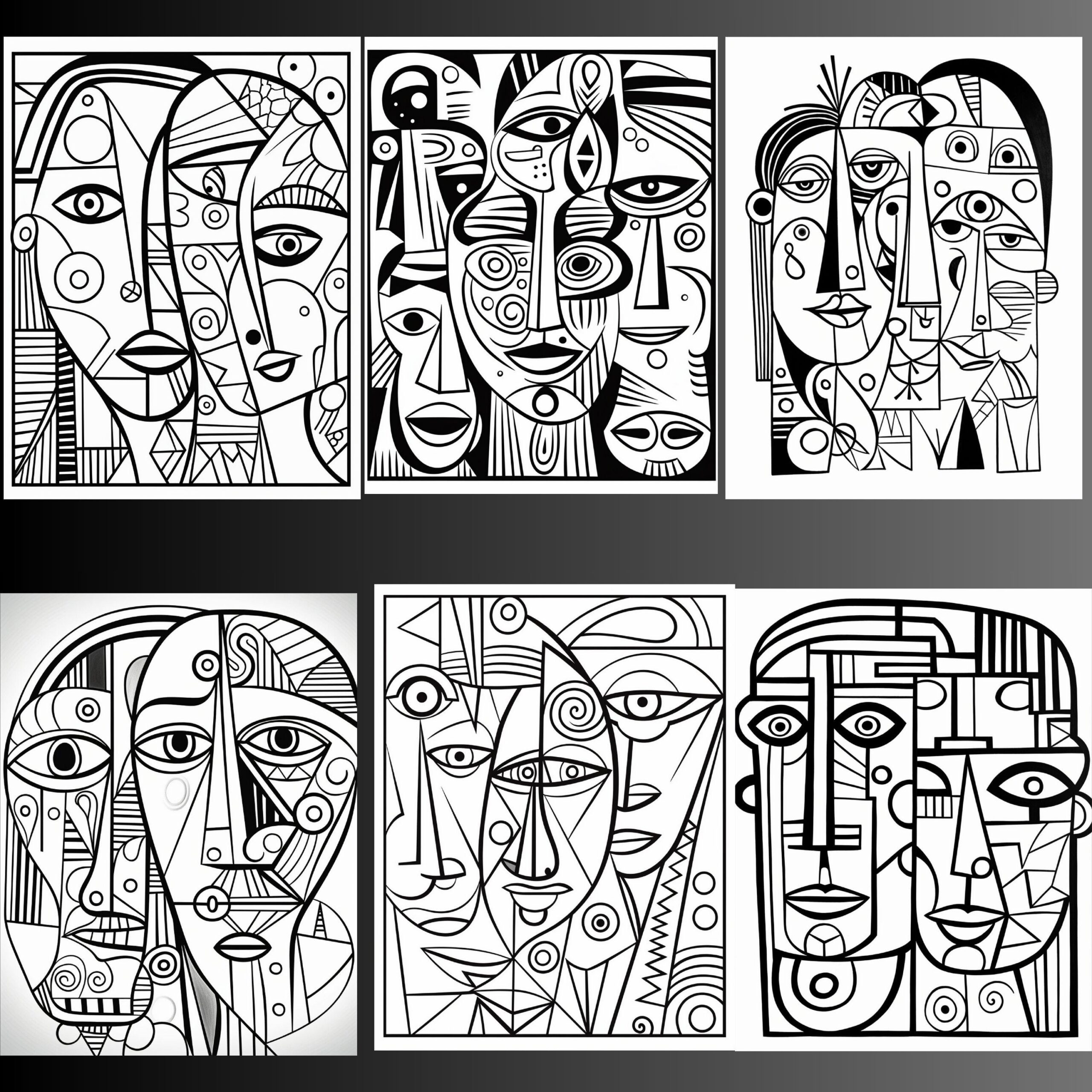 115 Pablo Picasso Coloring Pages Printable Instant Digital Download Abstract Modern Art Cubism Shapes Procreate Ipad PNG Paint Etsy Australia