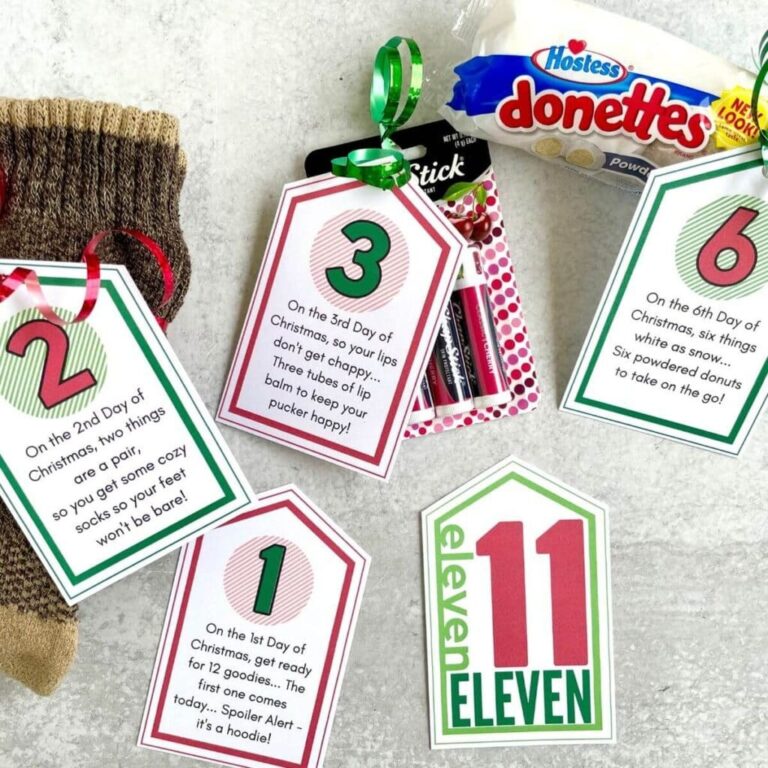 12 Days Of Christmas Gifts For Him with Printable Gift Tags 