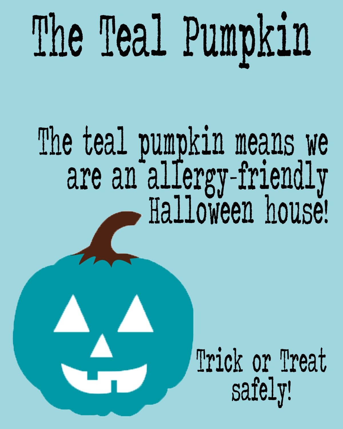 printable teal pumpkin sign