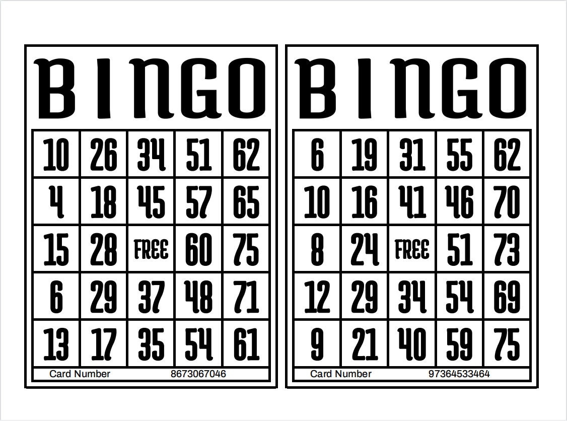 1200 Printable Bingo Cards 2 Per Page Large Activities For Seniors Kids Holidays Parties Games For Adults Zoom Bingo Cards 1 75 Ball Etsy
