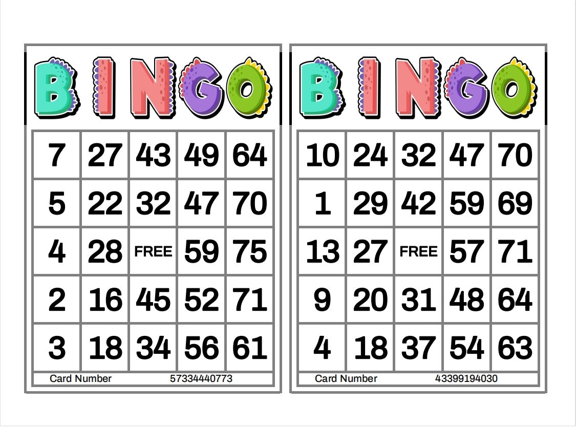 1200 Printable Bingo Cards 2 Per Page Large Activities For 1200 Printable Bingo Cards 2 Per Page Large Activities For