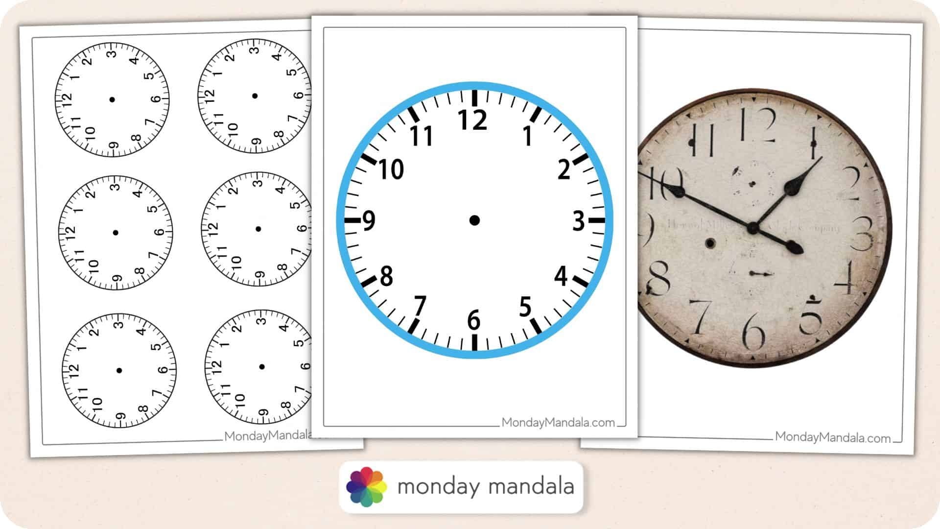 14 Printable Clock Faces Free PDFs To Download U0026 Print 