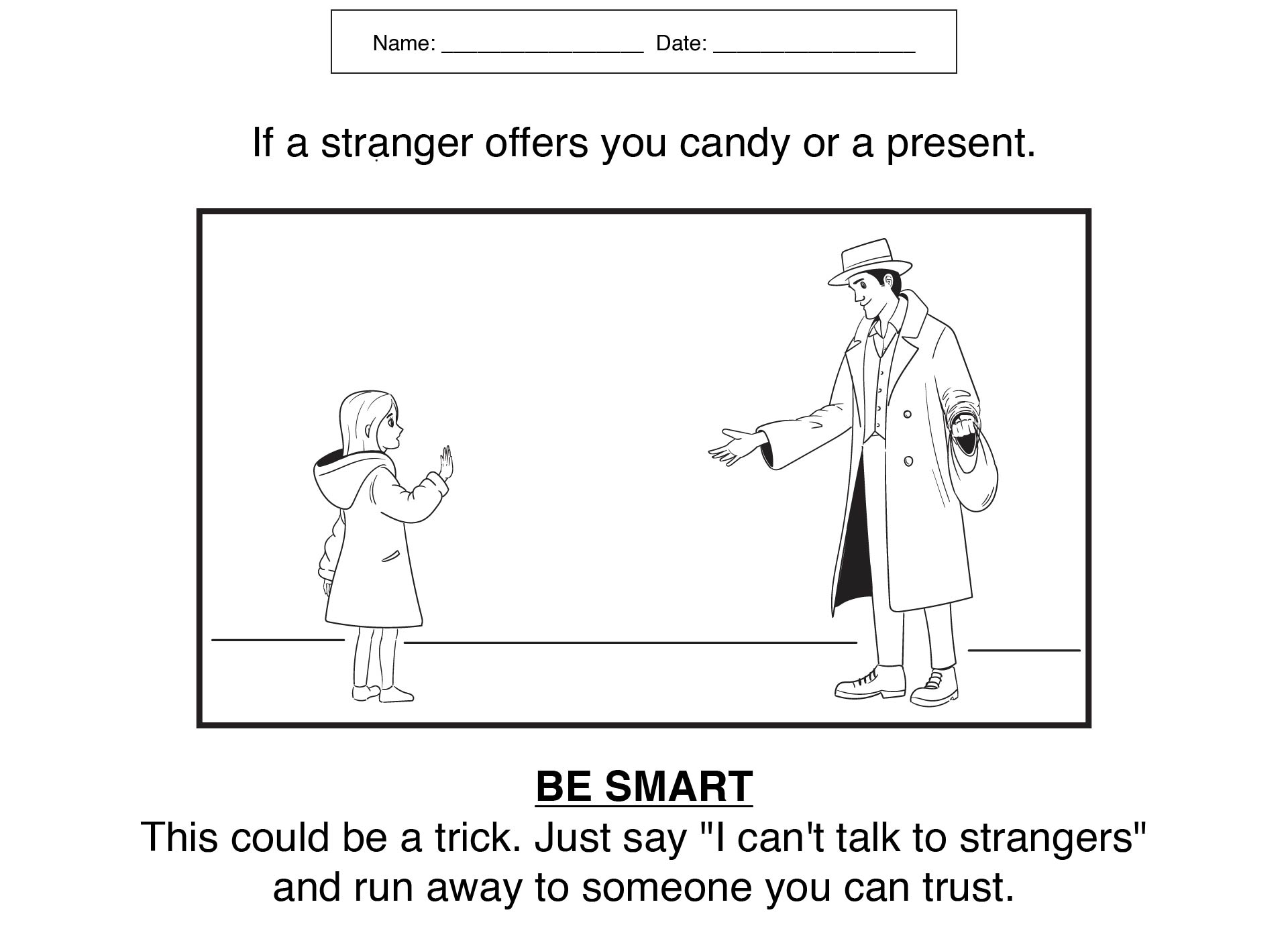 stranger danger activities printable