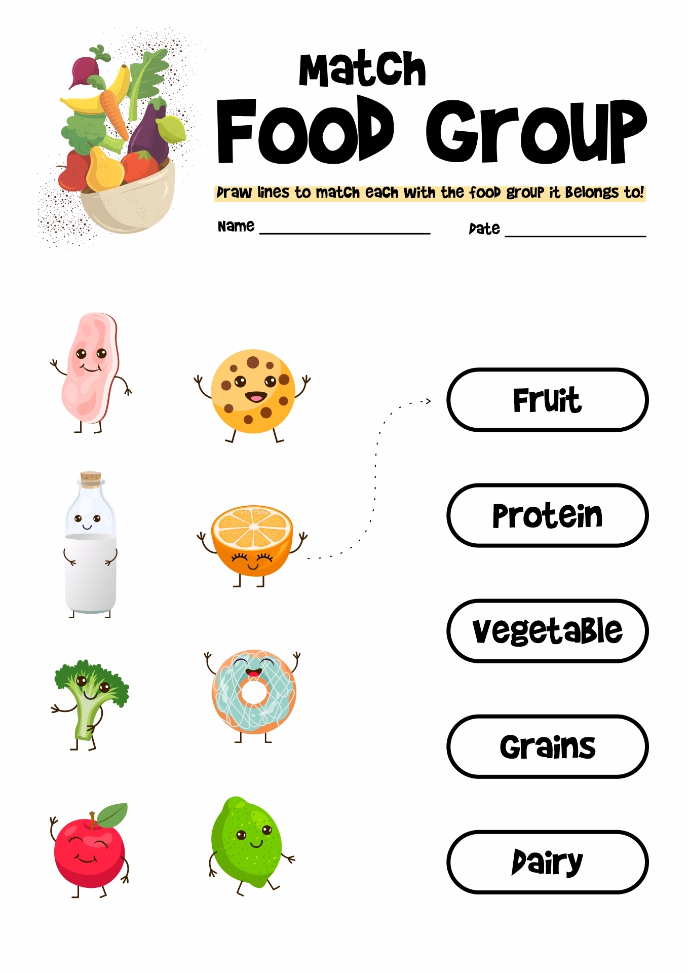 free printable food group worksheets