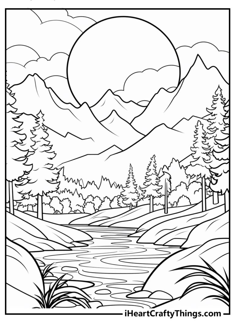 15 Easy Landscape Coloring Pages 100 Free Printable PDFs