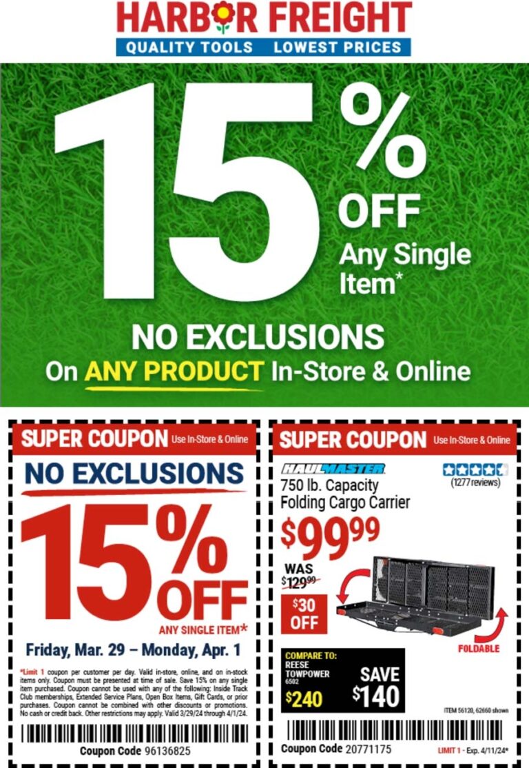 15 Off Any Item At Harbor Freight Or Online Via Promo Code 96136825 Harbor Freight August 2025 Coupons Promo Codes U0026 Deals