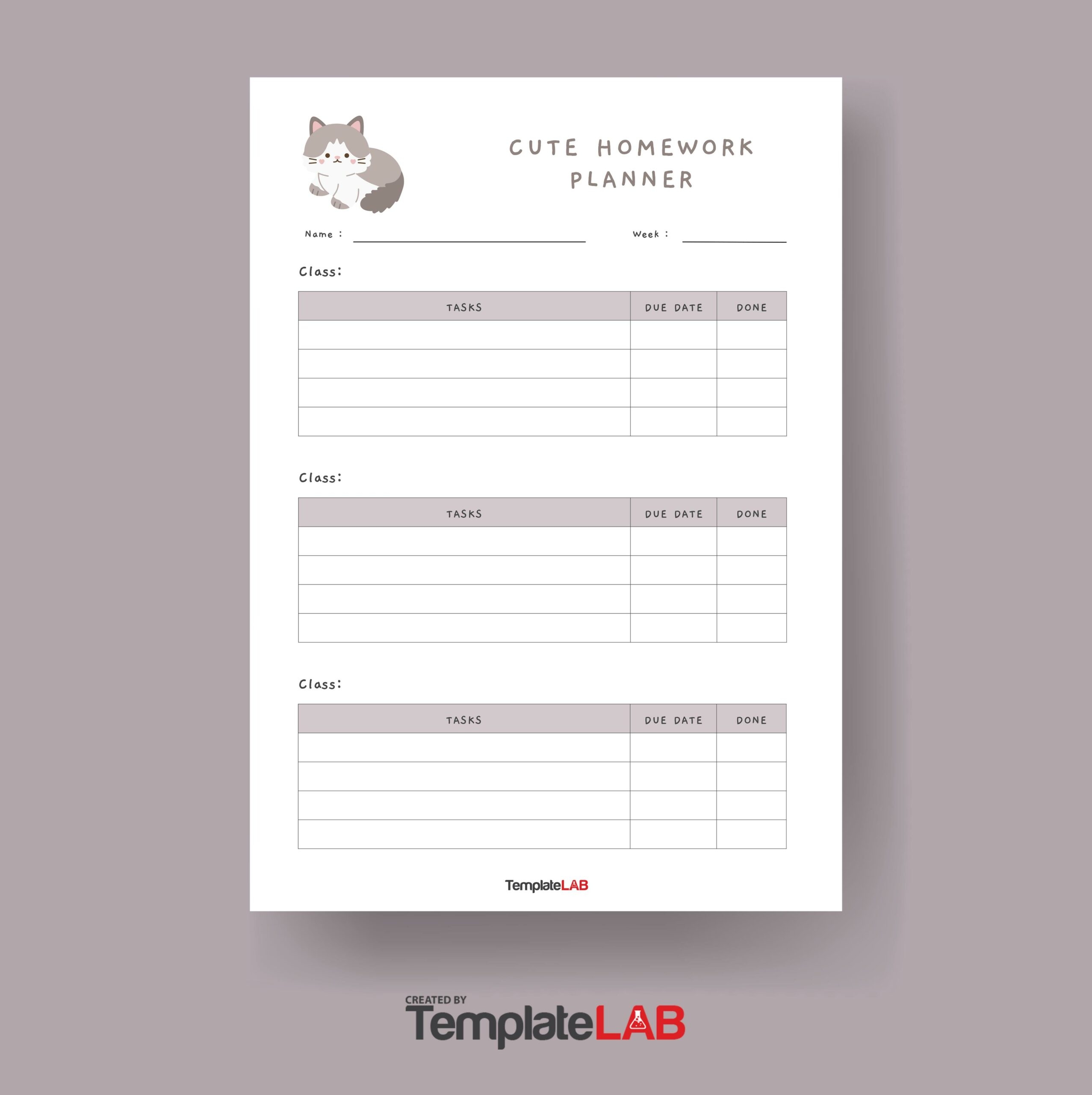 free printable assignment sheets for students