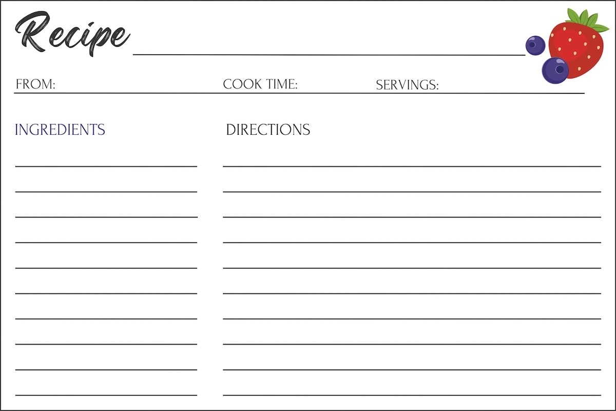 15 Printable Recipe Card Templates FREE ZipList 15 Printable Recipe Card Templates FREE ZipList