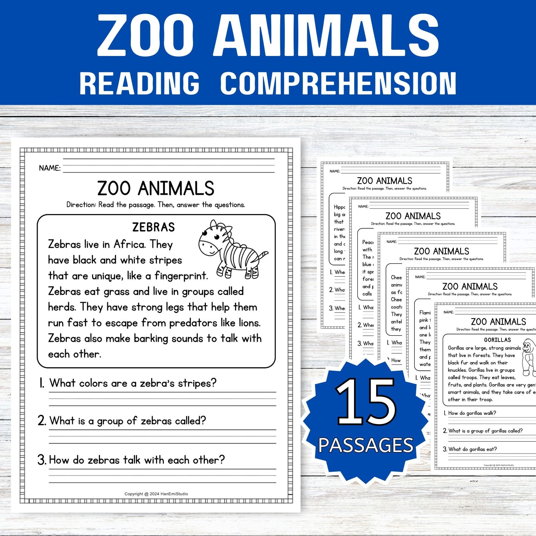 animal reading comprehension 2nd grade printables