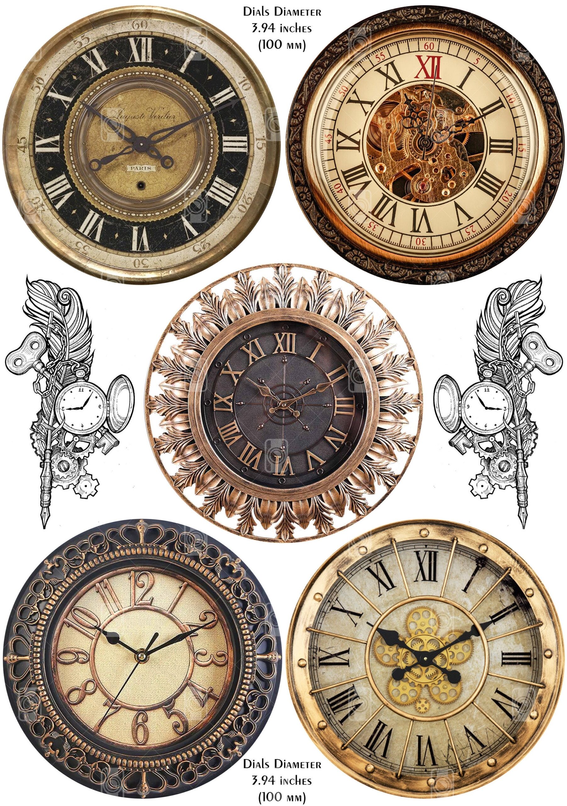 18 Antique Clock Face 4