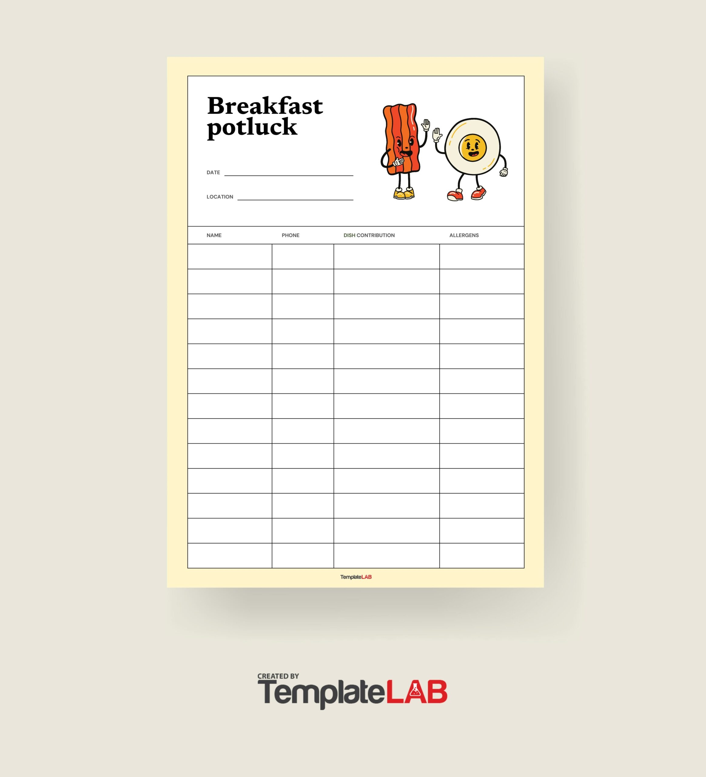 18 Best Potluck Sign up Sheets For Any Occasion TemplateLab