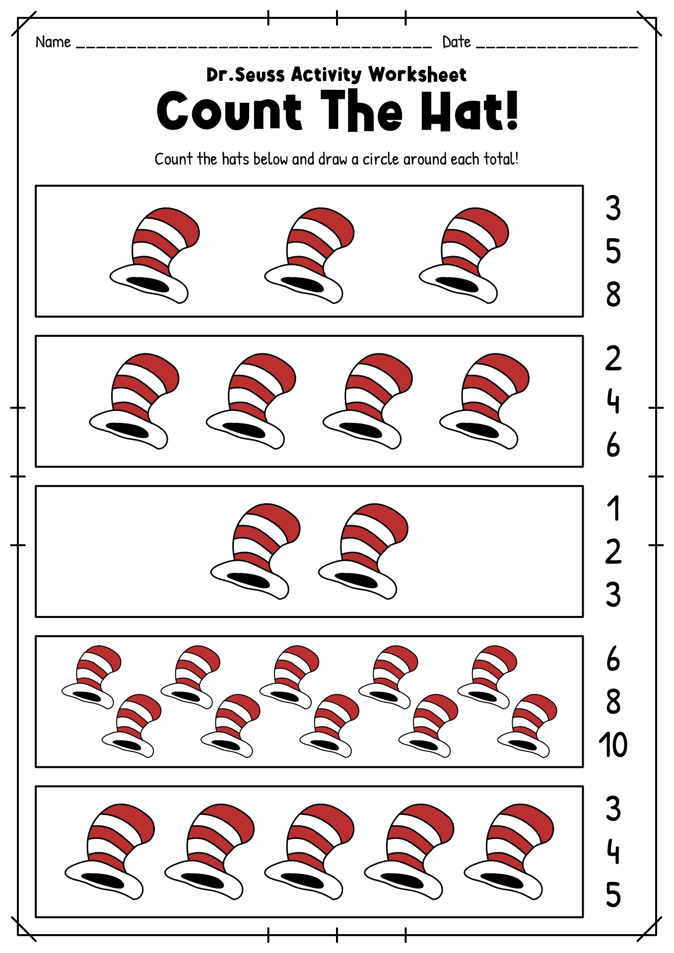 18 Dr Seuss Worksheets For Preschool Free PDF At Worksheeto 