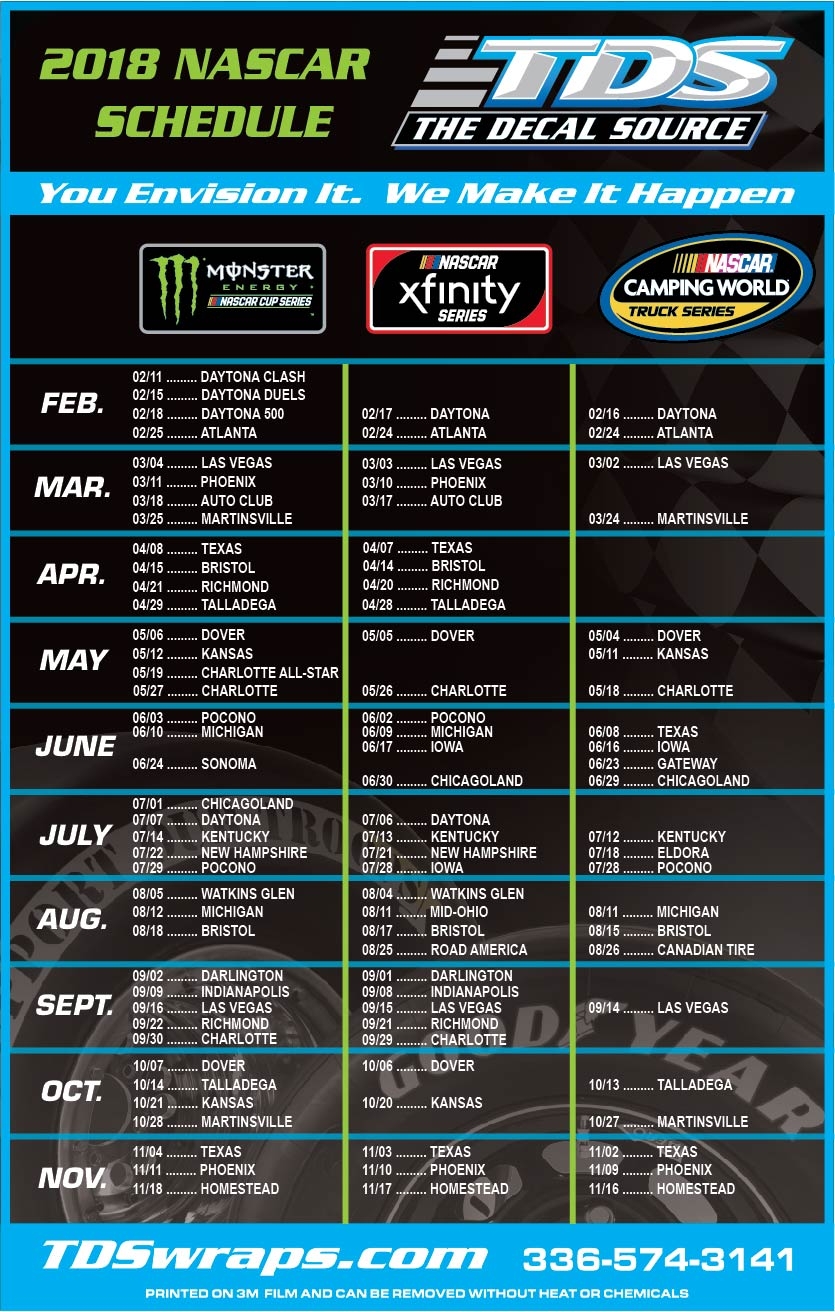 18CTDS NASCAR SCHEDULE A7 01 ThreeWide de