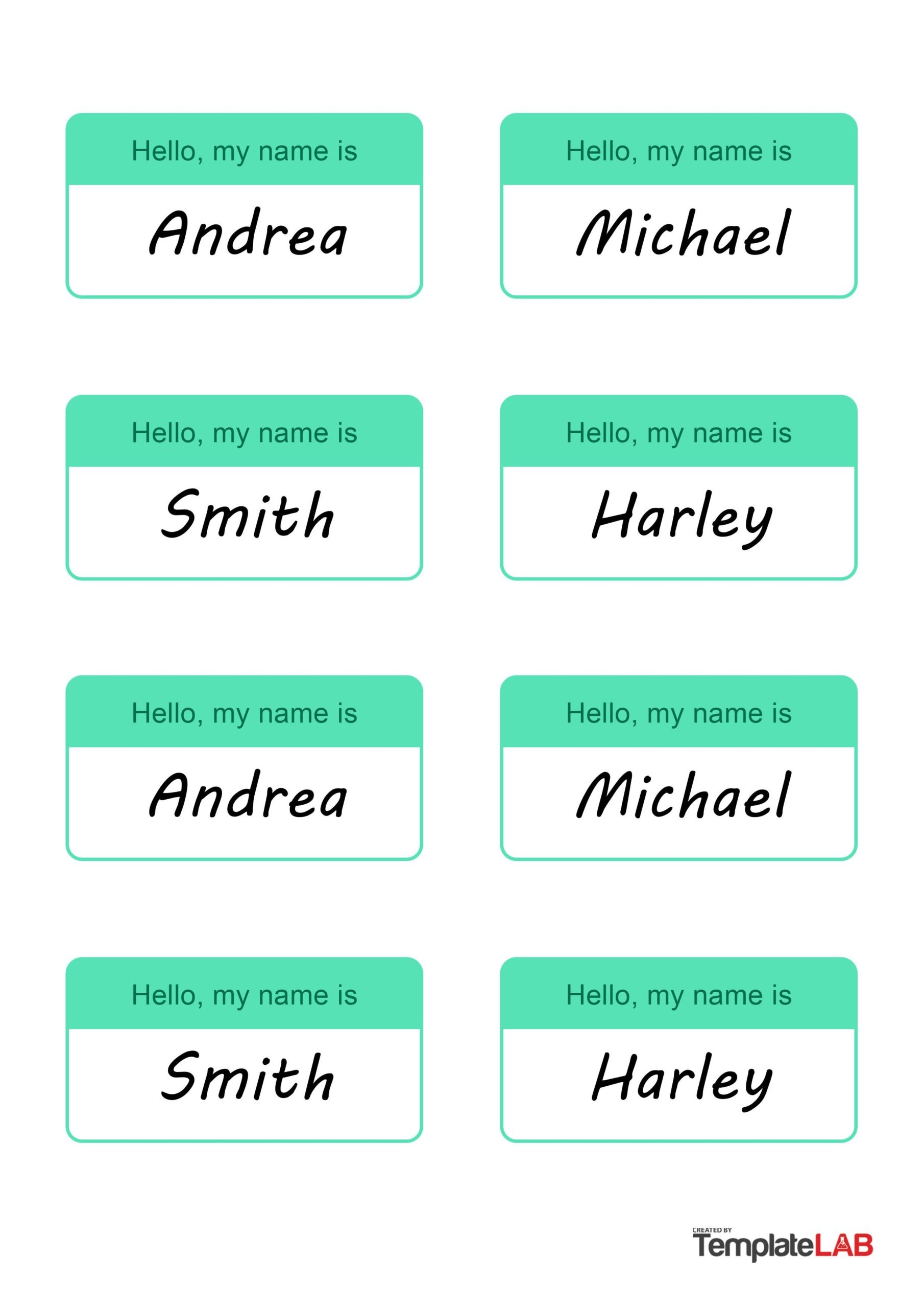 name tag template free printable word
