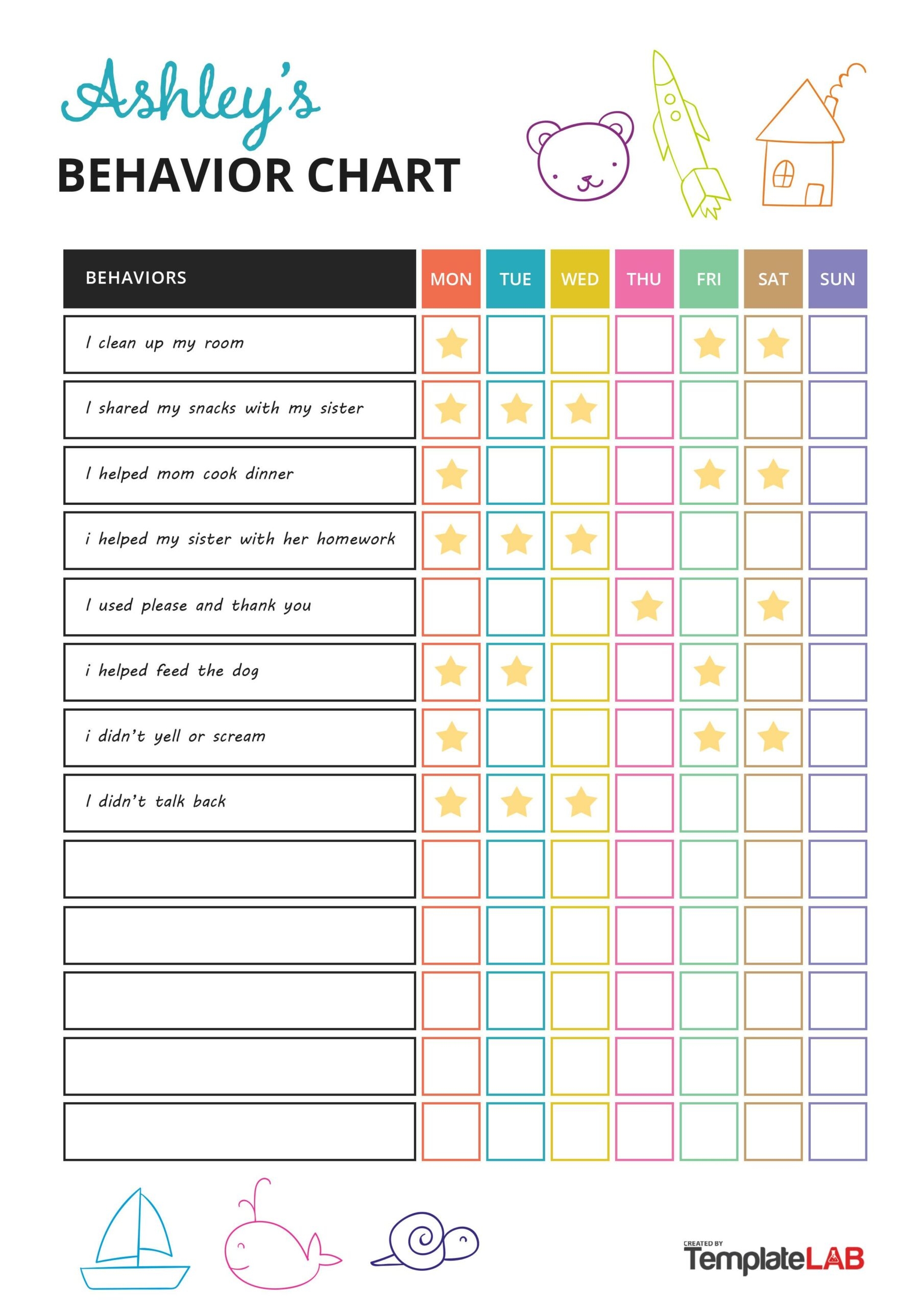 behavior reward chart printable