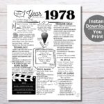 1978 PRINTABLE Year You Were Born Remember The Year When Last 