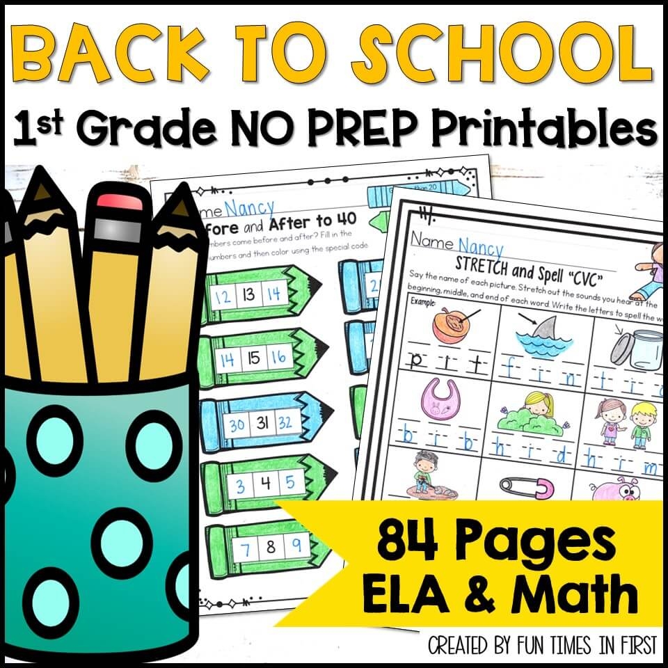 free first grade printable worksheets
