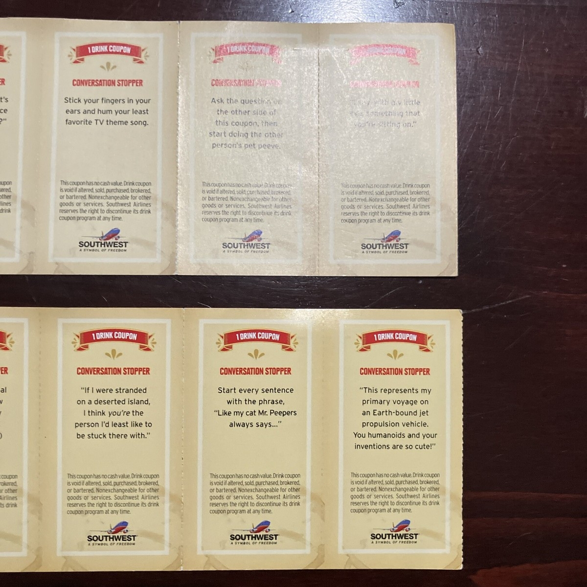 2 SETS OF 4 VINTAGE SOUTHWEST DRINK COUPONS EBay