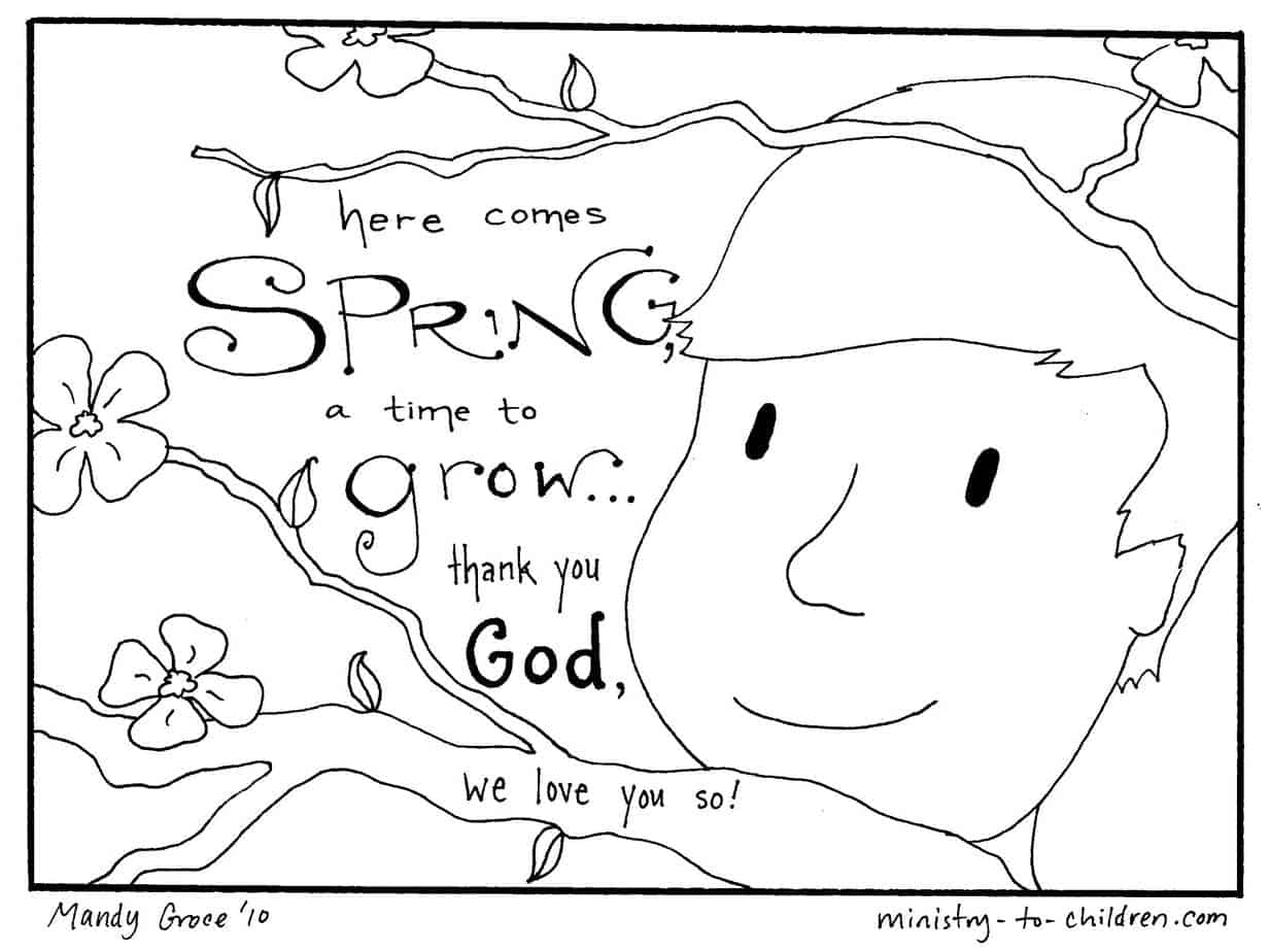 2 Spring Coloring Pages Easy PDF Print 100 Free