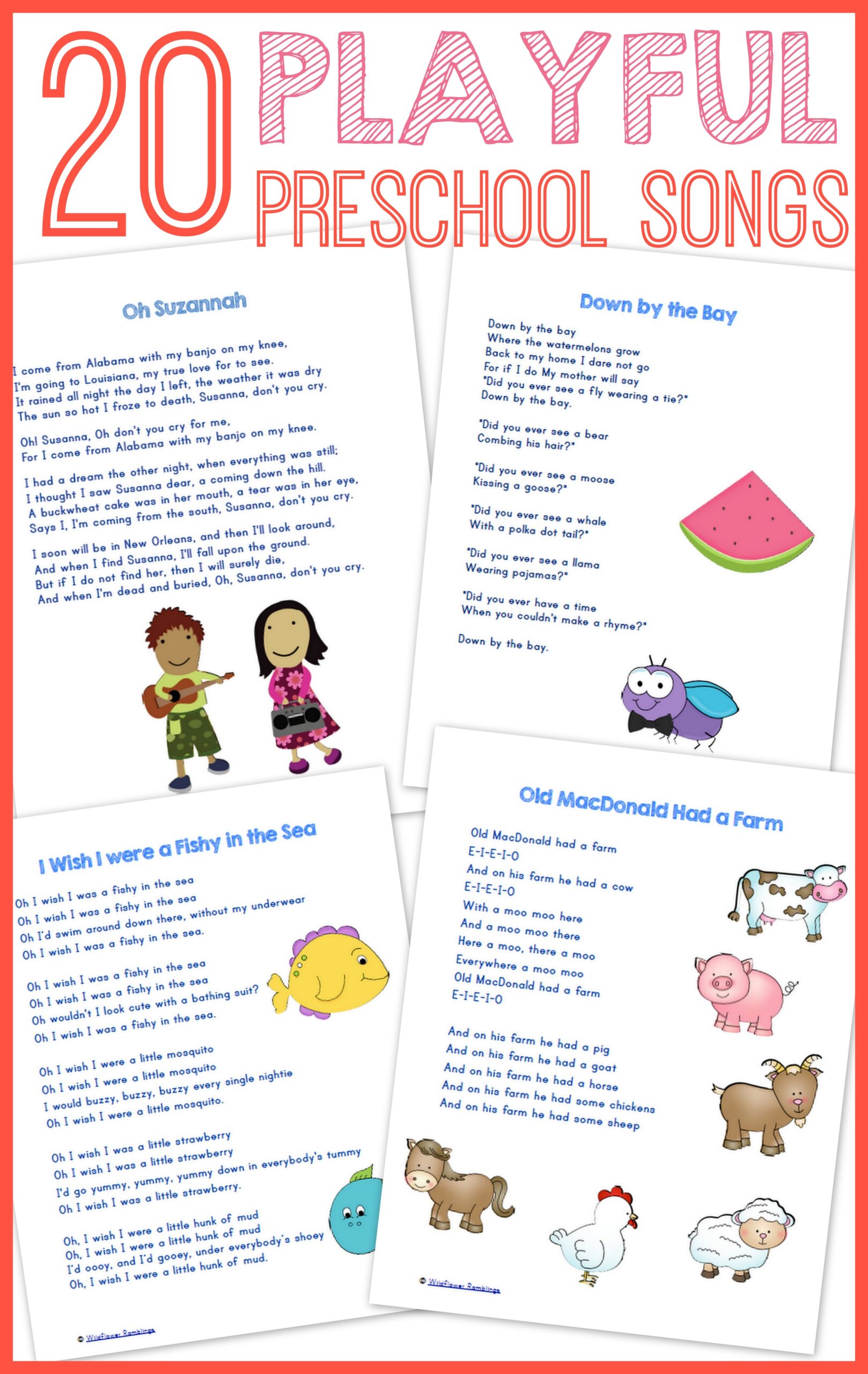 20 Best Preschool Songs free Printable Wildflower Ramblings 20 Best Preschool Songs free Printable Wildflower Ramblings