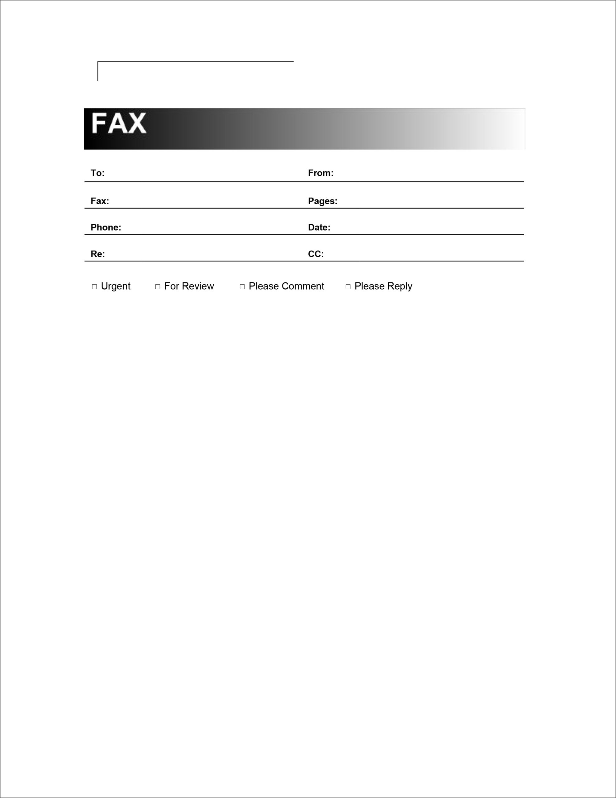 fax cover sheet template printable