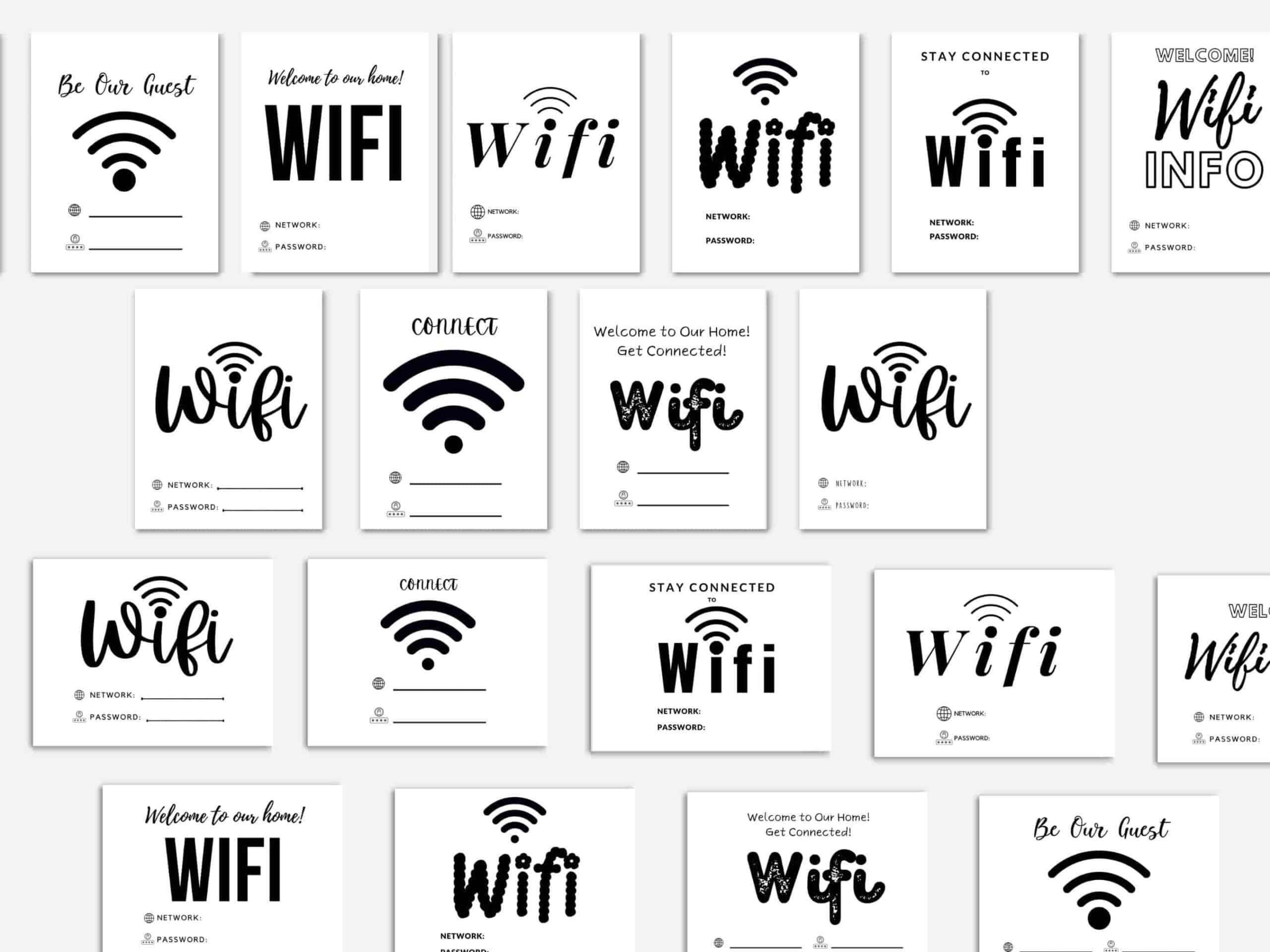 20 FREE Printable Wifi Password Sign Templates For Guests Love 