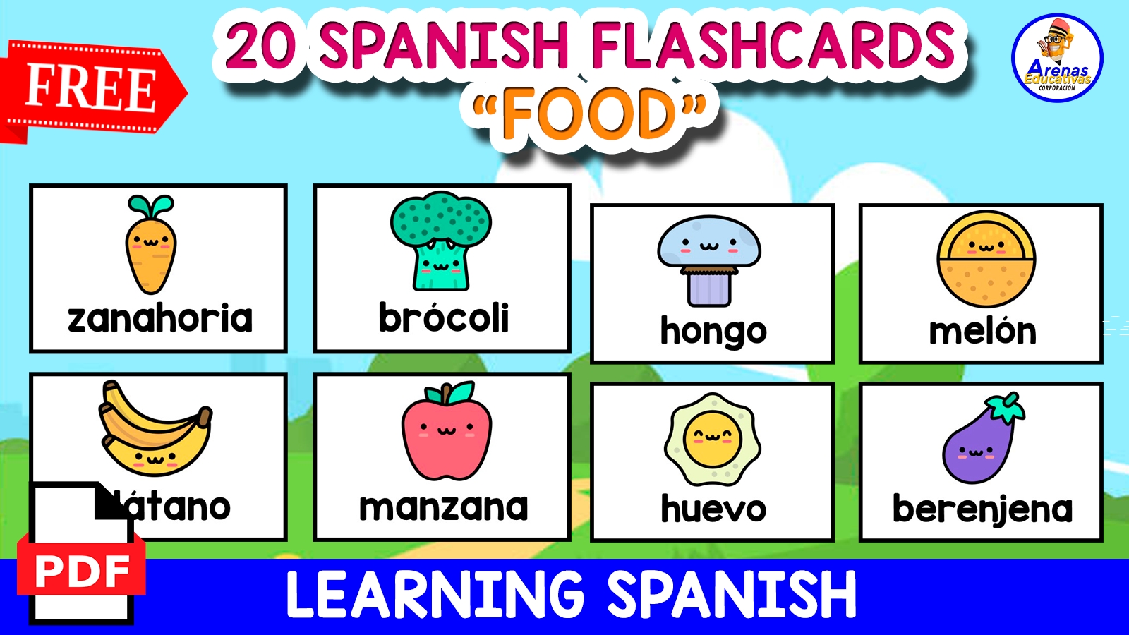 20 FREE SPANISH FLASHCARDS Food 20 FREE SPANISH FLASHCARDS Food