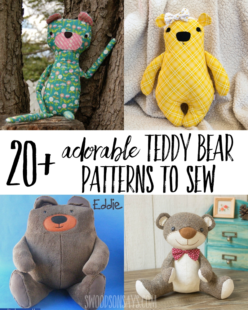 20 Of The Cutest Teddy Bear Sewing Patterns Swoodson Says