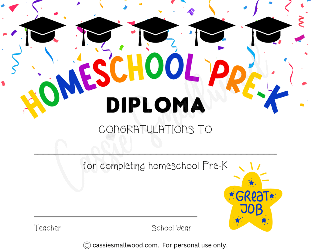 free printable preschool graduation cards