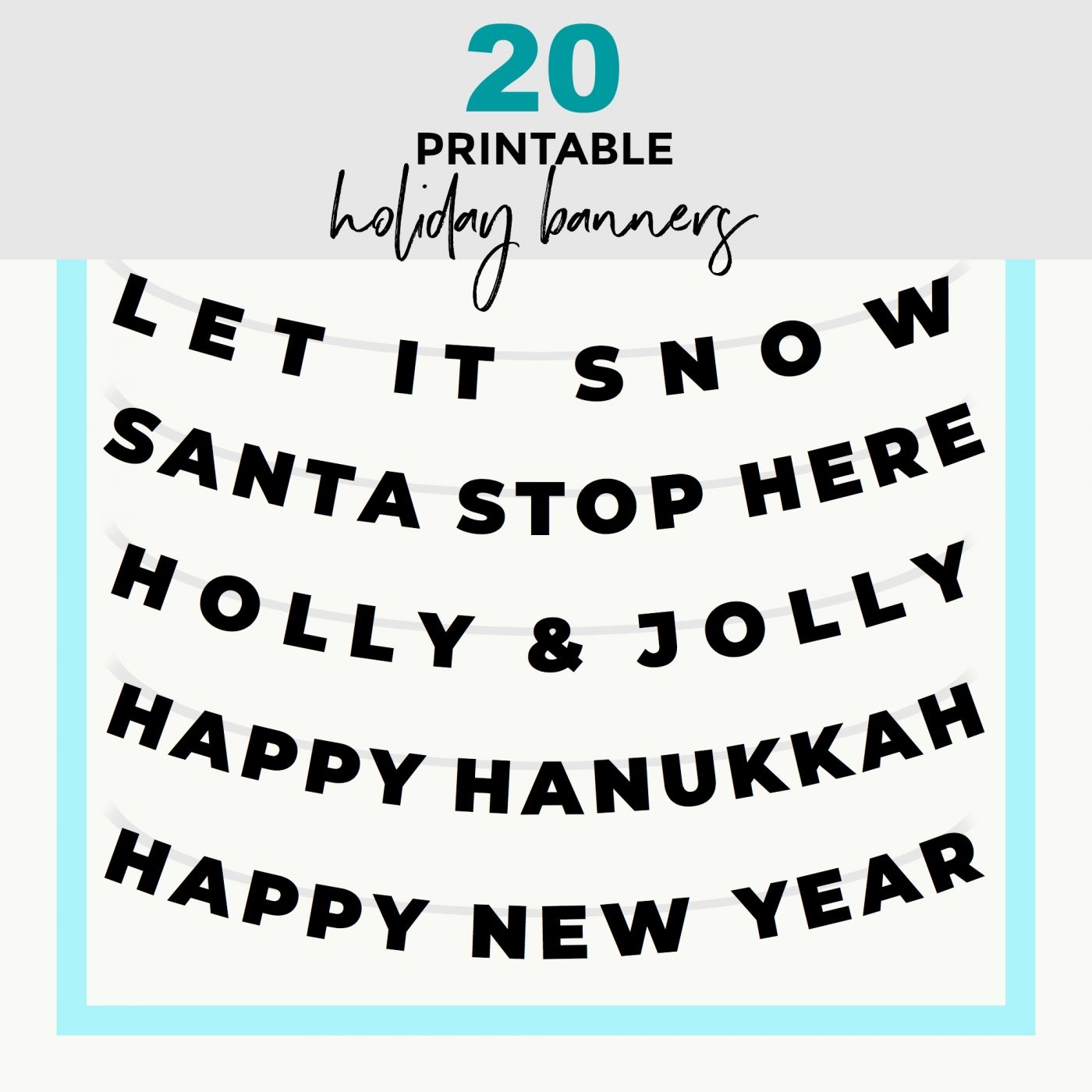 happy holidays banner printable