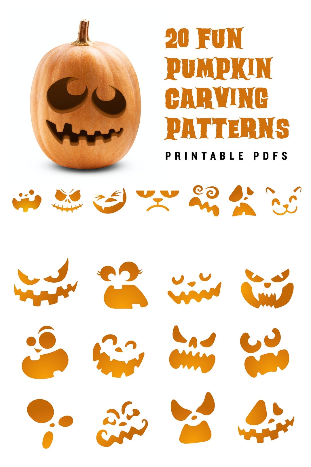 20 Printable Jack o lantern Pumpkin Carving Patterns For Halloween Simple Patterns That Can Make Anyone Look Like A Pro Etsy 20 Printable Jack o lantern Pumpkin Carving Patterns For Halloween Simple Patterns That Can Make Anyone Look Like A Pro Etsy