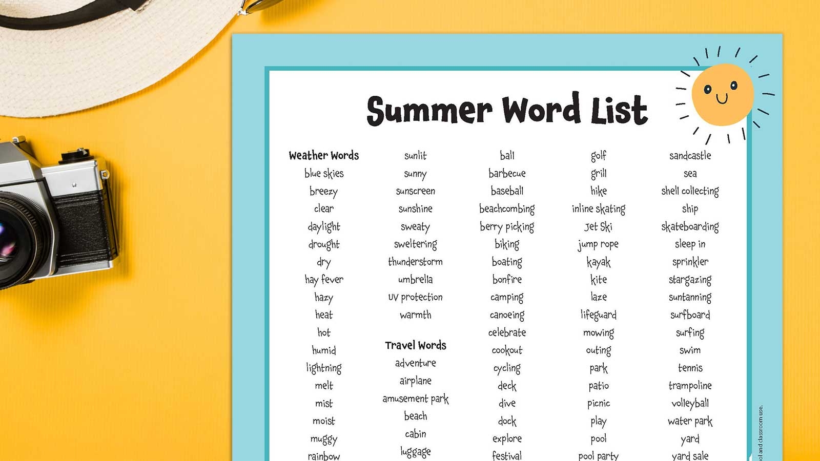 6th grade vocabulary words and definitions printable
